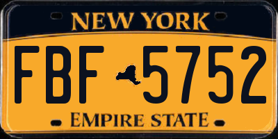 NY license plate FBF5752