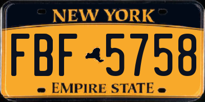 NY license plate FBF5758