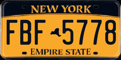 NY license plate FBF5778