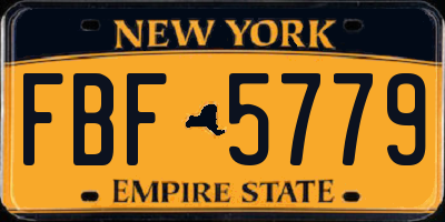 NY license plate FBF5779