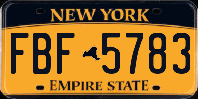 NY license plate FBF5783