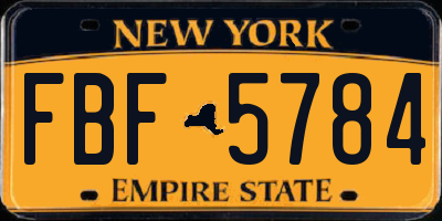 NY license plate FBF5784