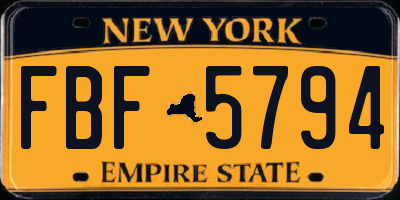 NY license plate FBF5794