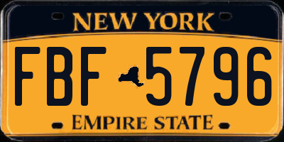 NY license plate FBF5796
