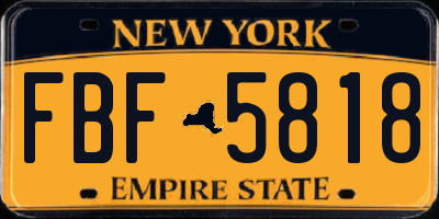 NY license plate FBF5818