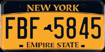 NY license plate FBF5845