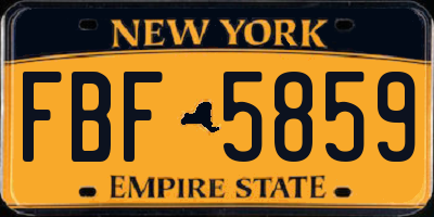 NY license plate FBF5859