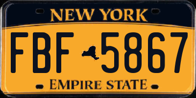 NY license plate FBF5867