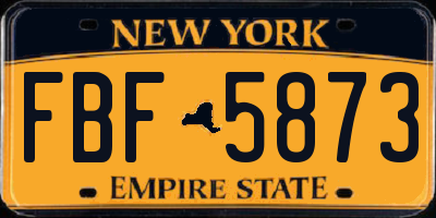 NY license plate FBF5873