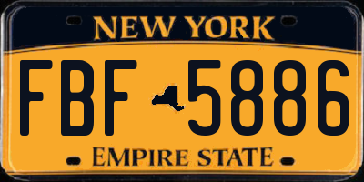 NY license plate FBF5886