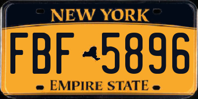 NY license plate FBF5896