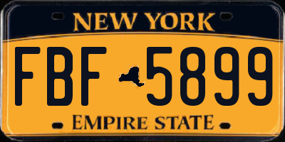 NY license plate FBF5899