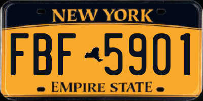 NY license plate FBF5901