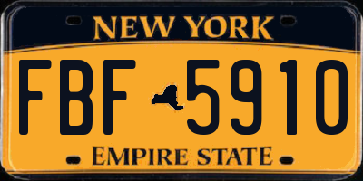 NY license plate FBF5910