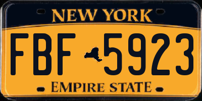 NY license plate FBF5923