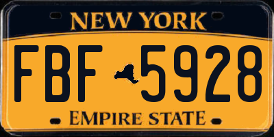 NY license plate FBF5928