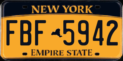 NY license plate FBF5942
