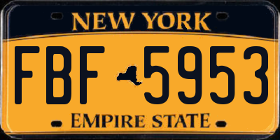 NY license plate FBF5953