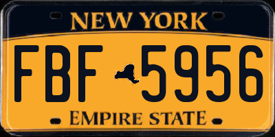 NY license plate FBF5956