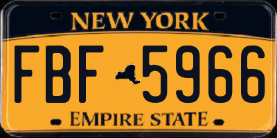 NY license plate FBF5966