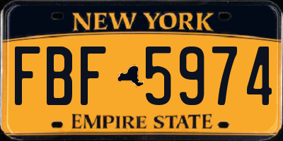 NY license plate FBF5974