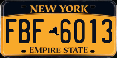 NY license plate FBF6013