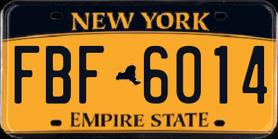 NY license plate FBF6014