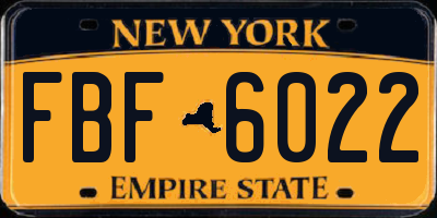 NY license plate FBF6022