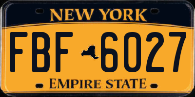 NY license plate FBF6027