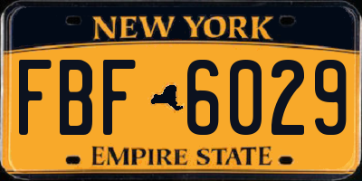 NY license plate FBF6029