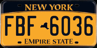 NY license plate FBF6036