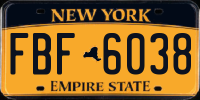 NY license plate FBF6038