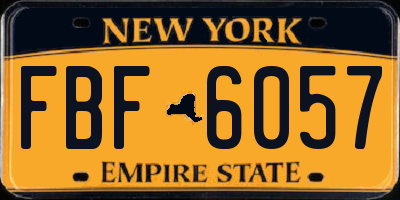 NY license plate FBF6057