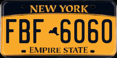 NY license plate FBF6060