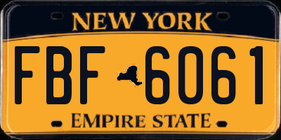 NY license plate FBF6061