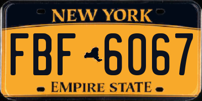 NY license plate FBF6067