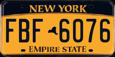 NY license plate FBF6076