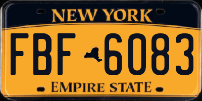 NY license plate FBF6083