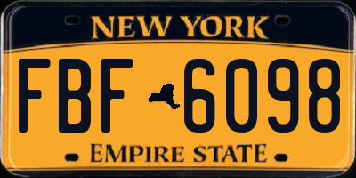 NY license plate FBF6098
