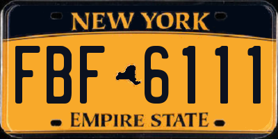 NY license plate FBF6111