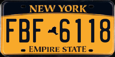 NY license plate FBF6118