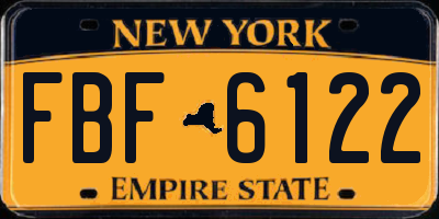 NY license plate FBF6122