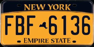 NY license plate FBF6136