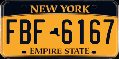 NY license plate FBF6167