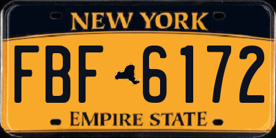 NY license plate FBF6172
