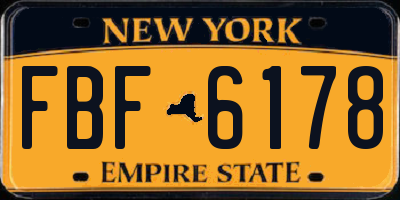 NY license plate FBF6178