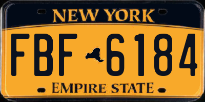 NY license plate FBF6184