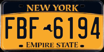 NY license plate FBF6194