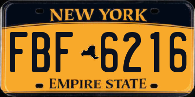 NY license plate FBF6216