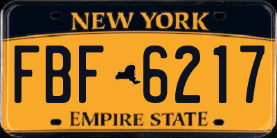 NY license plate FBF6217